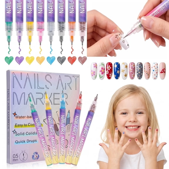 12 Colors Nail Art Pens Set, ODDPC Nail Markers for Nail Art, Suitable for Nail Art, Nail Painting, And Artistic Decorations; Suitable for Both Children And Adults