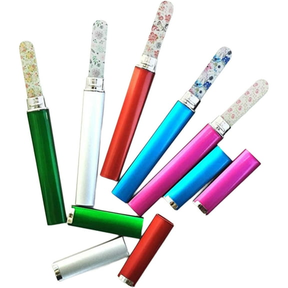 5Pcs Glass Nail File with Case Crystal Nail File Buffers Glass Fingernail Files Cuticle Pusher Manicure Set for Women