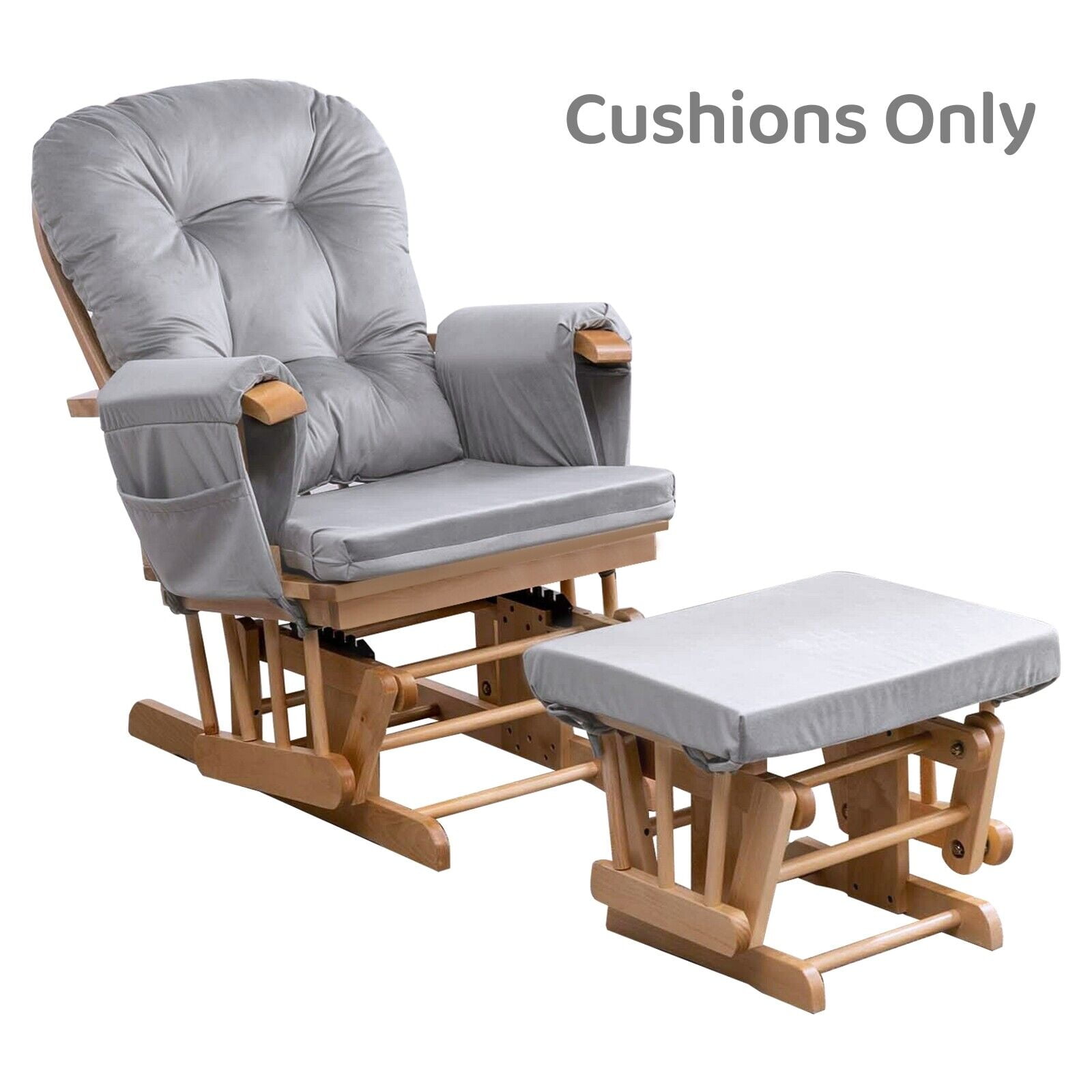 5Pcs Glider Cushion ONLY Velvet Rocking Ottoman Glider Replacement