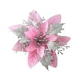 thumbnail image 1 of 5Pcs Glitter Poinsettia 5.5Inch Artificial Flowers Christmas Stems Christmas Tree Ornaments for Christmas New Year Wedding Party Wreath Decoration, 1 of 8