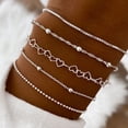 thumbnail image 1 of 5Pcs Gold Bracelets for Women Waterproof, Fashionable Jewelry Sets Trendy Thin Dainty Stackable Cuban Link Paperclip Chain Bracelet Pack，Fashion Accessories Gifts for Womens, 1 of 9