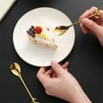 thumbnail image 1 of 5Pcs Gold Leaf Spoon! Yrmaups Gold Stainless Steel Leaf Spoon, Long Handle Stirring Spoon for Coffee and Dessert, Elegant Tea Spoon, Bar Spoon for Cocktail Mixing, Kitchen and Dining Decor, 1 of 6