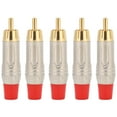 thumbnail image 1 of 5Pcs Gold Plating Rca Male Welding Plug Audio Connector with Zinc Alloy Shell, 1 of 8