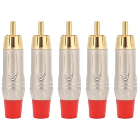 5Pcs Gold Plating Rca Male Welding Plug Audio Connector with Zinc Alloy Shell