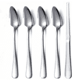 thumbnail image 1 of 5Pcs Grapefruit Spoons Serrated Edge Grapefruit Knife Set, Stainless Steel Grapefruit Utensil Tool Dessert Spoons for Citrus Lemon Kiwi Salads Melon Lime Pitaya Apple Fruit Puree (Silver), 1 of 7