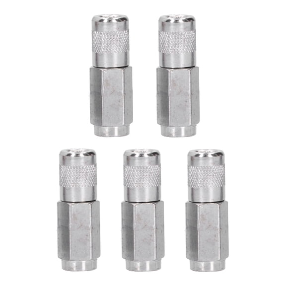 5Pcs Grease Gun Coupler 1/8 Inch Heavy Duty Flat Nozzle Lockable Locking Grease Coupler Fitting Quick Release Leakproof for Mechanical Processing and Vehicle Equipment Maintenance 5-Pack