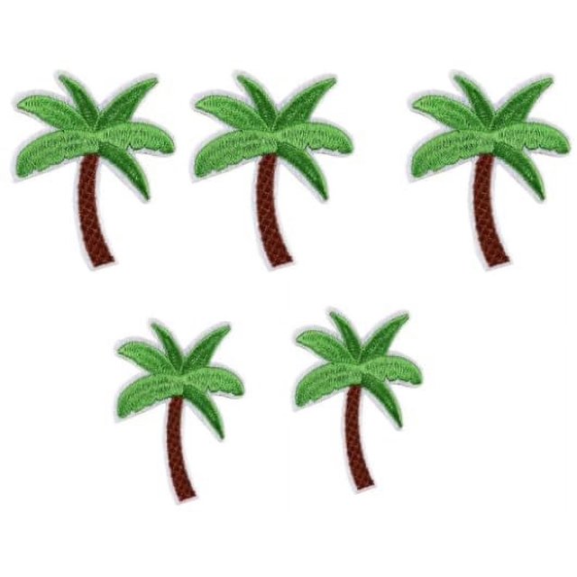5Pcs Green Applique Art Crafts for DIY Clothing Accessories,Coconut