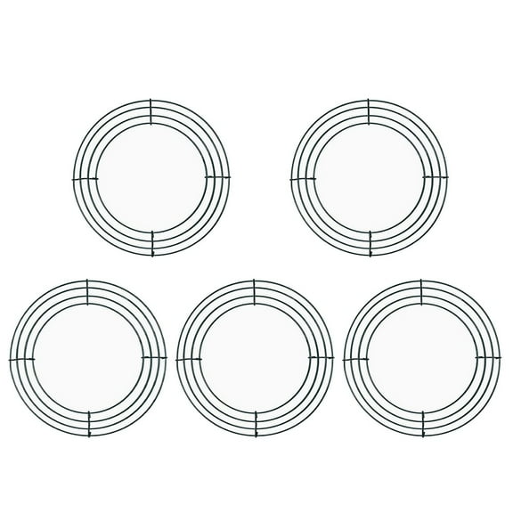 5Pcs Green Wire Wreath Frames, Suitable For Handmade And Floral Decoration