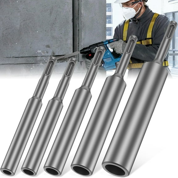 5Pcs Ground Rod Driver 8/10/12/16/20mm Professional SDS Plus Ground Rod Driver Tool High Hardness Grounding Rod Adapter Sturdy Ground Rod Bit Driver for Hammer Drill