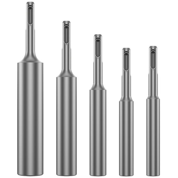 5Pcs Ground Rod Driver 8/10/12/16/20mm Professional SDS Plus Ground Rod Driver Tool High Hardness Grounding Rod Adapter Sturdy Ground Rod Bit Driver for Hammer Drill