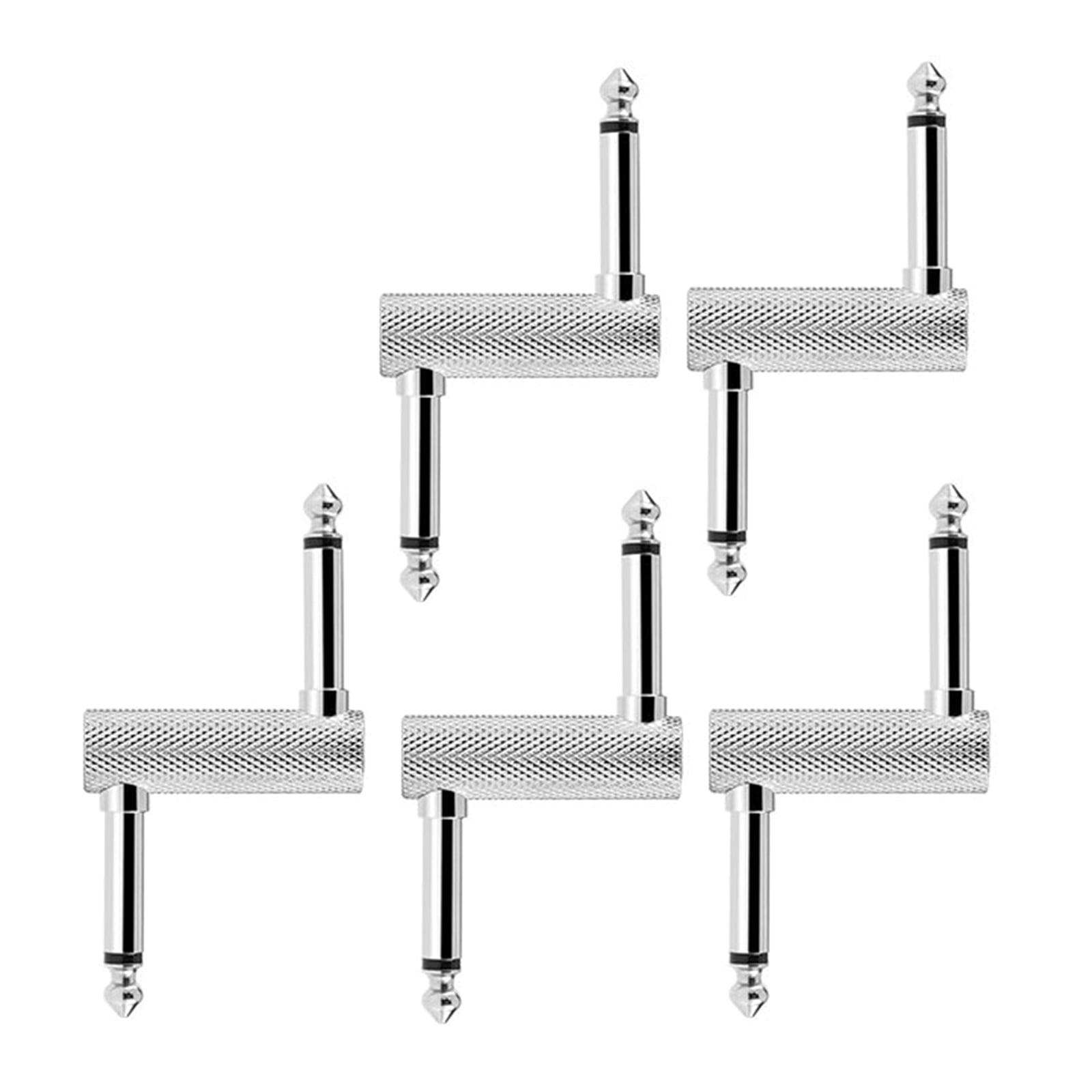 5Pcs Guitar Pedal Effects Patches Connector Coupler Male to Male Offsets Plug Adaptor 6.35mm to 6.35mm Adapter Converter