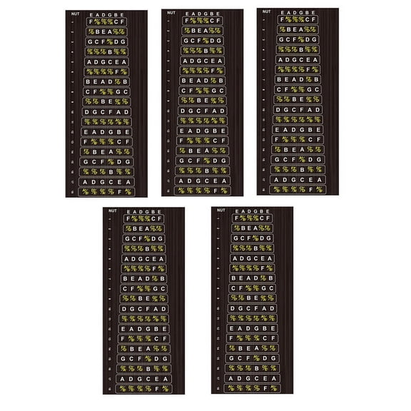5Pcs Guitar Sticker Guitar Fretboard Notes Labels Guitar Parts Fingerboard Fret Decals 6 String Guitar Accessories