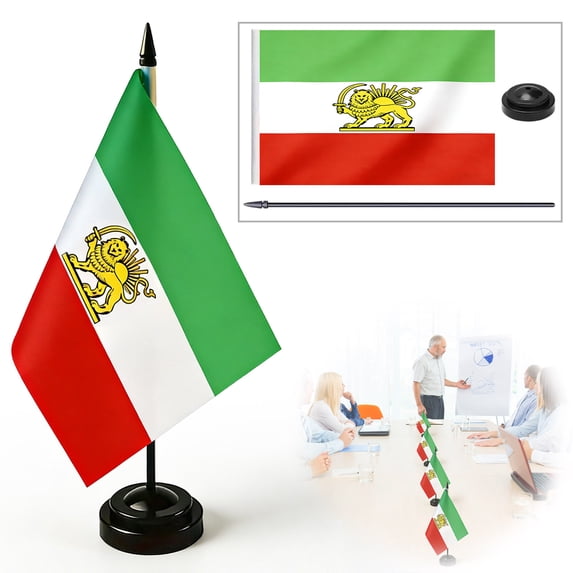 5Pcs Hand Cranked Flag Pole, CQCYD Iranian Flag, Hand Cranked Flag Pole Plastic Desktop Display Patriotic Decor For Home Office Desk Tabletop Decoration Small Flags Miniature Flags