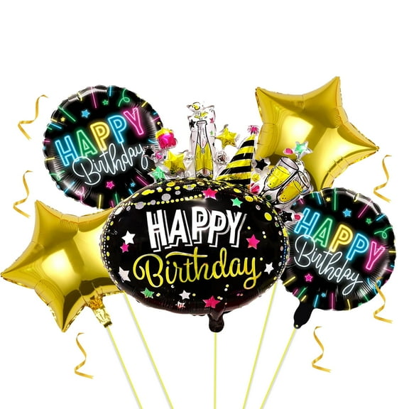5Pcs Happy Birthday Balloon Set, Birthday Party Balloon Decoration, Birthday Party Decorations