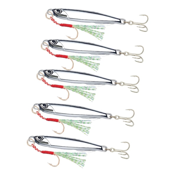 5Pcs Hard Baits Slow Shaking Jigs Artificial Lures Fishing Jigging Hook Spinner Baits Fishing Lure