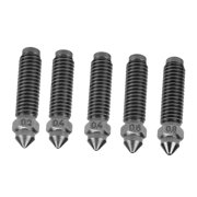 5Pcs Hardened Steel 3D Printer Nozzle Set Replacement for Centauri Carbon M6x25mm 0.2mm/0.4mm/0.6mm/0.8mm Wear and High Temperature Resistant Printer Nozzles / 0.98 x 0.35 inches