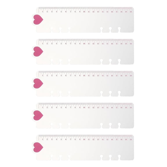 5Pcs Heart-Shaped Binder Ruler 6 Hole Pre-Punched Page Divider for Planner