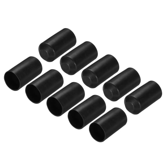 Uxcell 5Pcs Heat Shrink End Cap 20mm ID x 40mm L 2:1 Ratio Heat Shrink Tube Cap Black