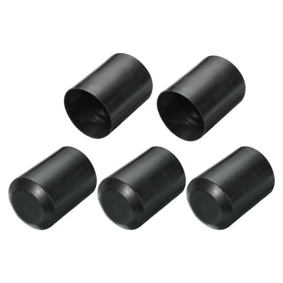 Uxcell 5Pcs Heat Shrink End Cap 65mm ID x 80mm L 2:1 Ratio Heat Shrink Tube Cap Black