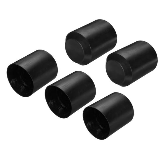 Uxcell 5Pcs Heat Shrink End Cap 78mm ID x 95mm L 2:1 Ratio Heat Shrink Tube Cap Black