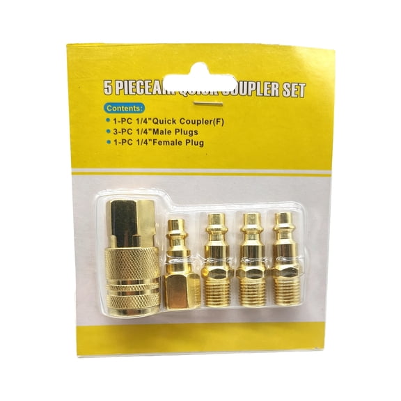 5Pcs Heavy Duty 1/4Inch Thread Pneumatic Quick Connector Replacement For Air Hose Fittings Coupling Compressor