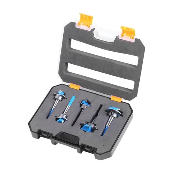 5Pcs Heavy Duty Carbide Wood Drill Bit Hex Shank Adjustable Hinge Hole Cutters