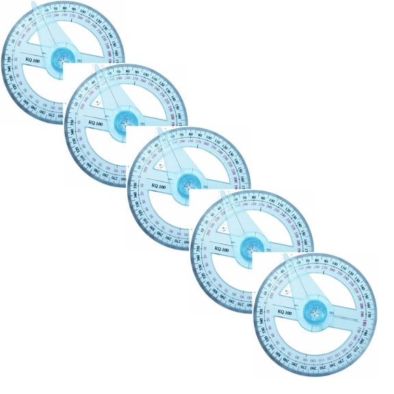 5Pcs High Precision 360-Degree Transparent Protractor, 360-Degree Protractor Math Protractor for Geometry Class Mathematics Class Technical Drawing Drafting