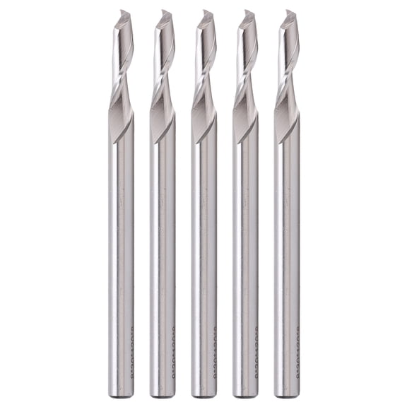 5Pcs HighSpeed Steel Mill Single Flute Spiral End Mill CNC Router Bit Engraving Tool