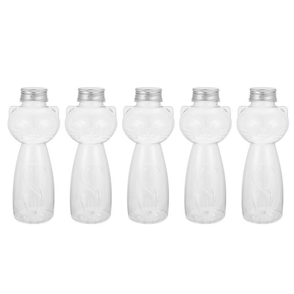 5Pcs Homemade Juice Bottles Transparent Juicing Bottles Beverage Packaging Bottles
