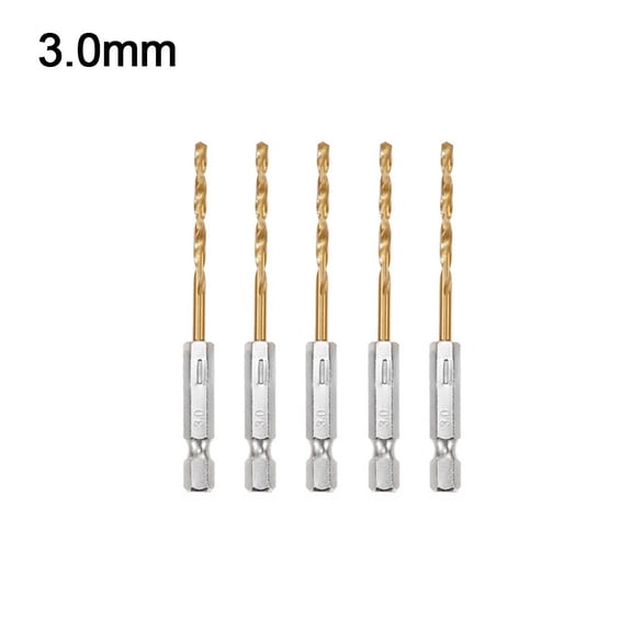 5Pcs Hss Drill Bit Set High Speed Steel 1/4 Hex Shank 1.5-6.5Mm Hexagonal Handle