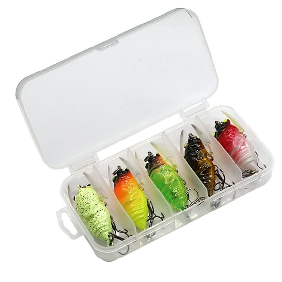 5Pcs Insect Baits Fishing Tackle Cicada Crankbait Fishing Lures Artificial Baits 4.5cm 6g Hard Baits