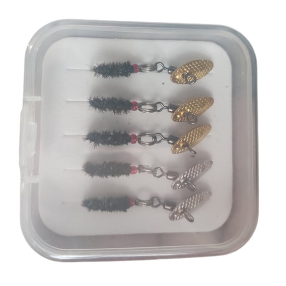 5Pcs Insect Flies Fly Fishing Lures with Hook Sequins Fake Insect Lures