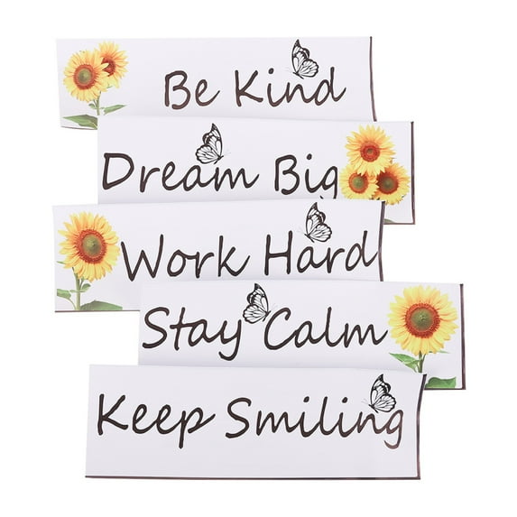 5Pcs Inspirational Wall Art for Office Sunflower Motivational Sayings Wall Sticker Company Art Room Office Home Decorations Positive Lettering Wall Decals