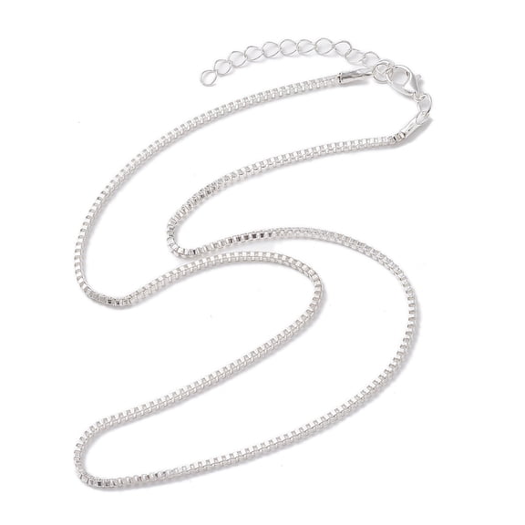 5Pcs Iron Box Chain Necklaces Silver for Man Women DIY Necklace and Jewelry Craft Making 18.19x0.08 inch(46.2x0.2cm)