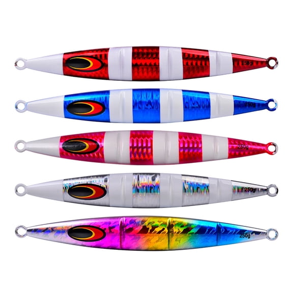 5Pcs Jigs Lures Fast Sinking Jigging Baits Freshwater Saltwater Fishing Glow Lures Hard Metal Slow Pitching Jigs