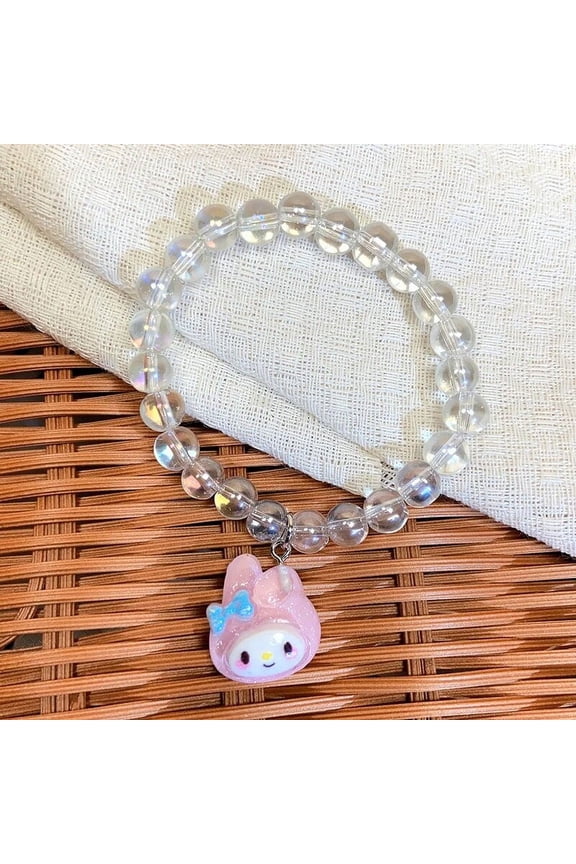 5Pcs Kawaii Sanrio Bracelet Kuromi Cinnamoroll Beaded Crystal Bracelet Design Sense Bracelet Hello Kitty Stuff Y2k Girl Gift