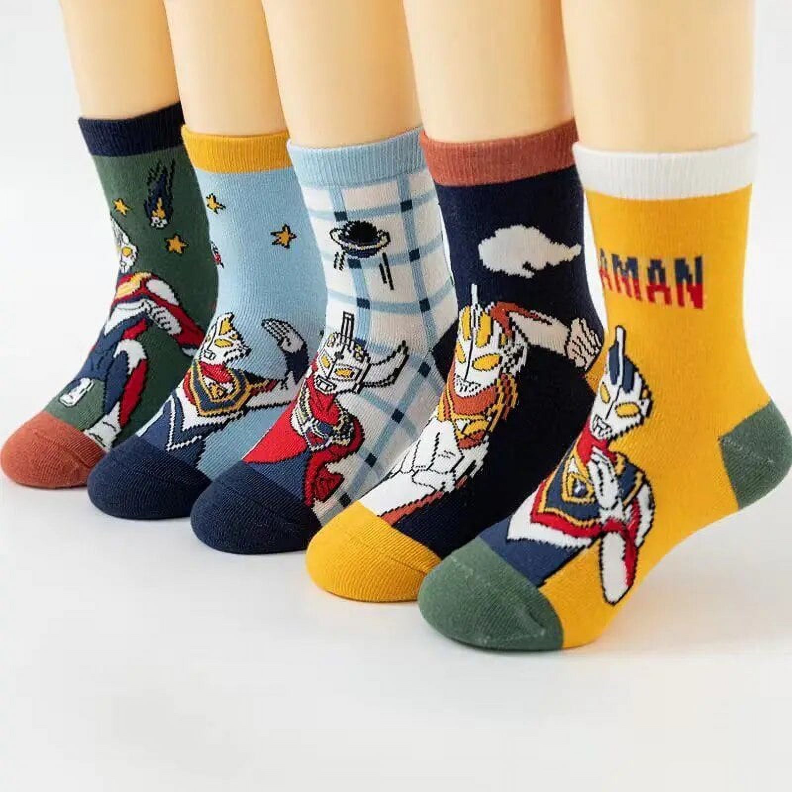 5Pcs Kawaii Sanrio Kuromi Hello Kitty Child Pure Cotton MidCalf Socks Absorb Sweat Breathable