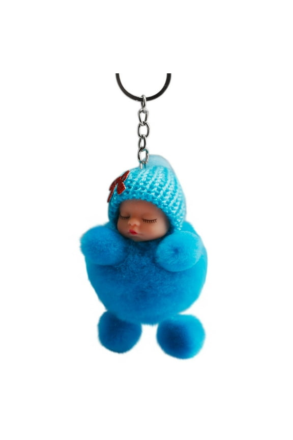5Pcs Keychain Doll under $5! Xqxayjr Cute SleepingBabyKeychain,Pom Pom Doll Keyring For Bag,Bowtie Plush Keychain Accessory,Decorative Key Chain For Women,Kawaii Doll Keychain For Backpack