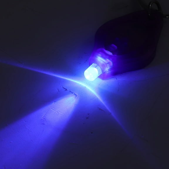 5Pcs Keychain Flashlight, Fidget Keychain, UV Mini Ddurable Torches with A Keychain, the Uv Light is Built in Double Button Battery with 150mah Capacity, Purple