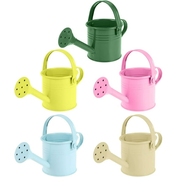 5Pcs Kids Watering Can Small Metal Watering Can for Outdoor Plants, Iron Mini Watering Can Gardening Water Pots Garden Watering Bucket for Kids