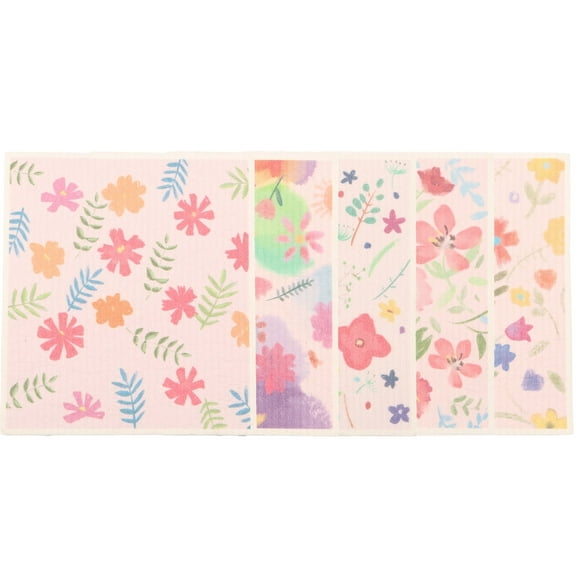 5Pcs Kitchen Dishcloth Absorbent Dish Cleaning Towel Washable Reusable Cloths Non Scratch Dishcloth Multipurpose Dish Towel for Kitchen Bathroom