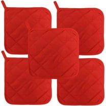 5Pcs Kitchen Pot Holders Set Heat Resistant Pure Cotton Potholders Kit Trivets Large Coasters Hot Pads Pot Holders for Everyday Cooking and Baking by 6.5 x 6.5 Inch