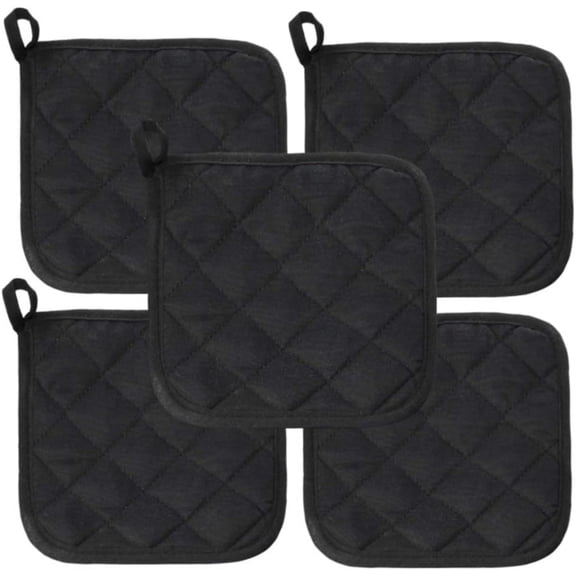 5Pcs Kitchen Pot Holders Set Heat Resistant Pure Cotton Potholders Kit Trivets Large Coasters Hot Pads Pot Holders for Everyday Cooking and Baking by 6.5 x 6.5 Inch