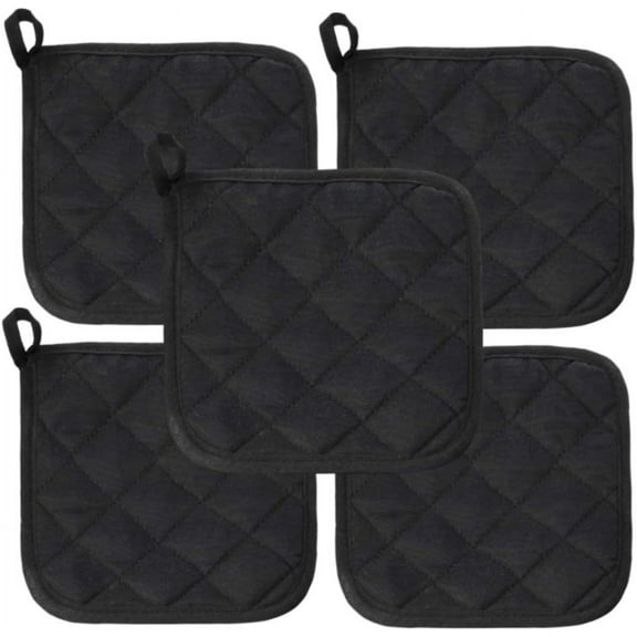 5Pcs Kitchen Pot Holders Set Heat Resistant Pure Cotton Potholders Kit Trivets Large Coasters Hot Pads Pot Holders for Everyday Cooking and Baking by 6.5 x 6.5 Inch