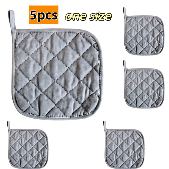 5Pcs Kitchen Pot Holders Set Heat Resistant Pure Cotton Potholders Kit Trivets Large Coasters Hot Pads Pot Holders for Everyday Cooking and Baking by 7.1 x 7.1 Inch