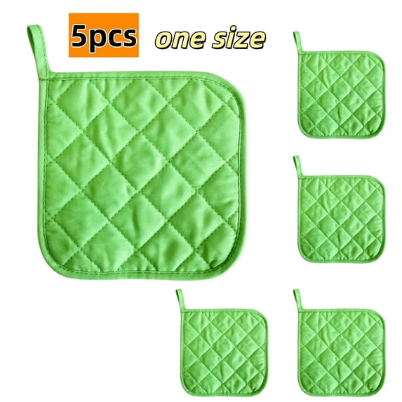 5Pcs Kitchen Pot Holders Set Heat Resistant Pure Cotton Potholders Kit Trivets Large Coasters Hot Pads Pot Holders for Everyday Cooking and Baking by 7.1 x 7.1 Inch