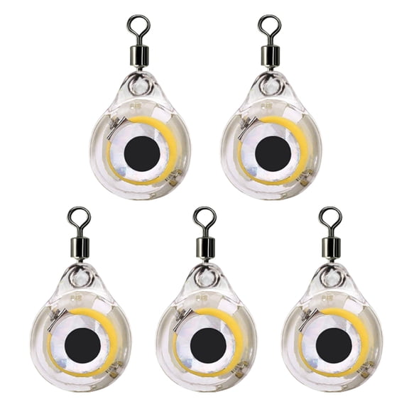 5Pcs LED Attracting Fish Light Deeply Drops Underwater Fishing Light Waterproofs Fishing Lures Light Attractants Easy Use