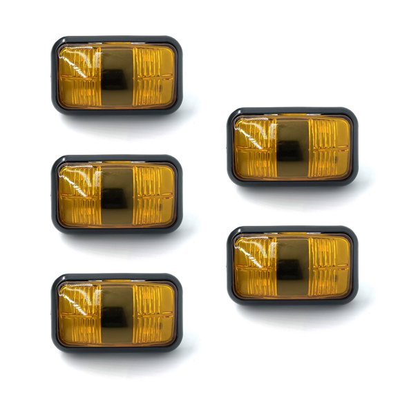 5Pcs LED Clearence Light Front Rear Side Marker Indicators Light for Truck Car Bus Trailer Boat, Taillight
