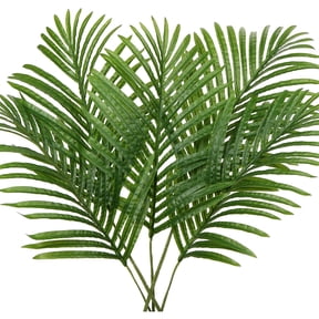 5Pcs Large Artificial Palm Leaves with Stem Palm Tree Leaves for Floral Arrangement Fake Leaves Palm