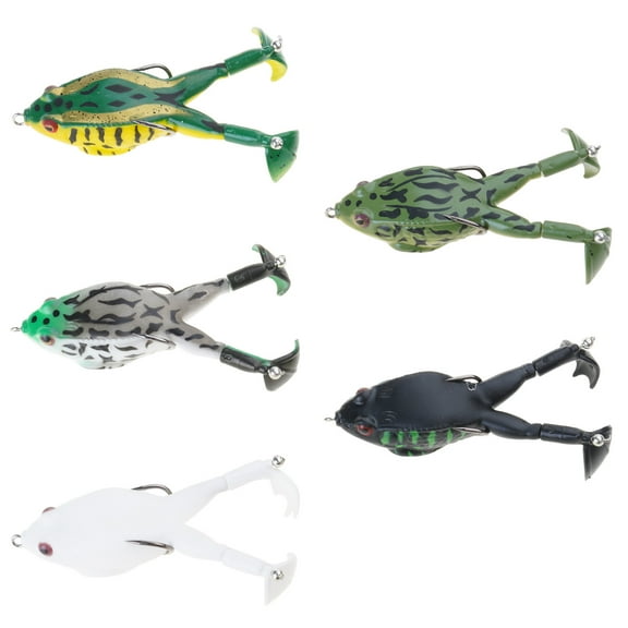 5Pcs Large Feet Frogs Baits Salmon Freshwater Saltwater Soft Lures Swimbaits